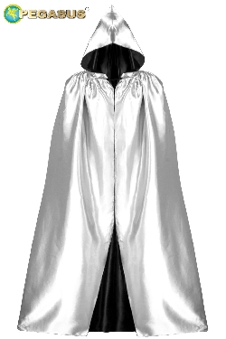 MANTELLO CAPPUCCIO DOUBLE BIANCO-NERO ADULTO